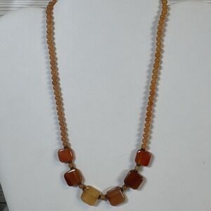 Beautiful Vintage Carnelian Beads Necklace 16"